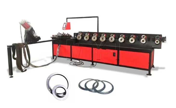เครื่องขึ้นรูปหน้าแปลนกลมสำหรับท่อ HVAC / สายการผลิตหน้าแปลนเหล็กฉากกลม